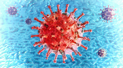 Fototapeta na wymiar Abstract 3d rendering illustration of coronavirus virus epidemic outbreak