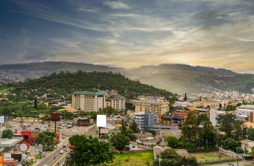 Fototapeta na wymiar Panoramic view of the city of tegucigalpa