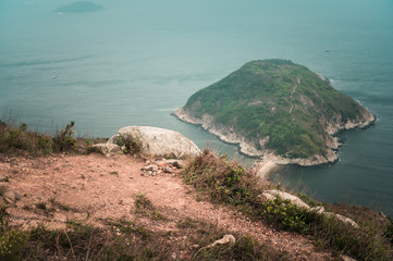 View of Ap Lei Pai (Ap Lei Chau, South HK island) seen from Yuk Kwai Shan (Mount Johnson) located in Ap Lei Chau, Hong Kong,