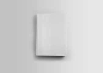 Blank book vover mock-up, paperback book on white background