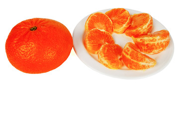 mandarins isolated with space for text