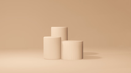 3d render of scene with geometrical minimal boxes and podium for cosmetic product presentation. Concepr of product fashion magazine