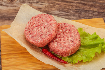 Raw beef cutlet for burger