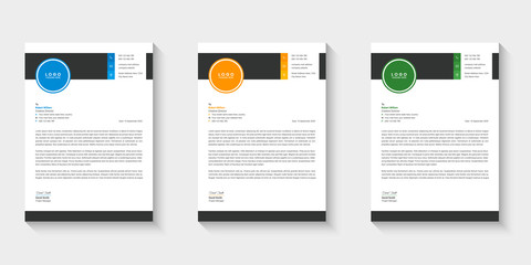 Letterhead design template set for company business with modern colorful corporate style