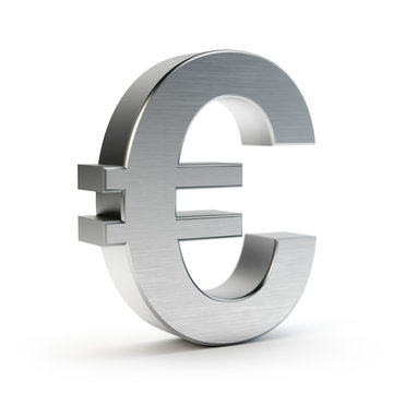 3d euro symbol isolated on white