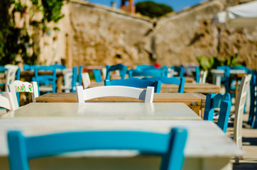 Typical restaurant in the city, Sicily