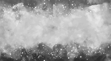 Watercolor black and white abstract background, paint canvas. Grayscale illustration. Abstract aquarelle texture grayscale backdrop. Paintbrush handmade technique splatter. Dispersed grunge wall.