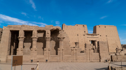Edfu is the site of the Ptolemaic Temple of Horus and an ancient settlement. Egypt. Edfu also spelt Idfu, and known in antiquity as Behdet.