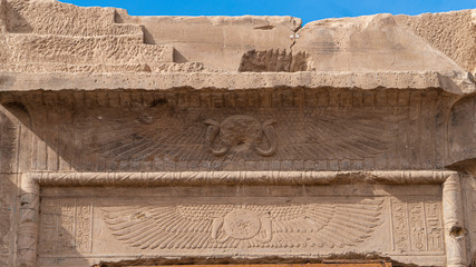 Edfu is the site of the Ptolemaic Temple of Horus and an ancient settlement. Egypt. Edfu also spelt Idfu, and known in antiquity as Behdet.