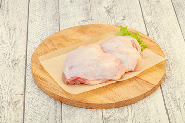 Raw chicken hip for cooking