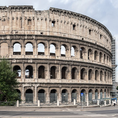Fototapeta na wymiar Flavian Amphitheatre known as the Coliseum in Rome, Italy.