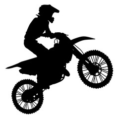 silhouette of a motocross athlete vector