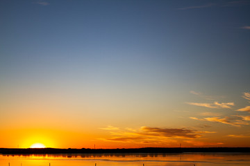 sunset over the lake