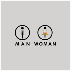 Man and Woman icon in flat style. Toilet symbol for your web site design, logo, app, UI Vector EPS 10