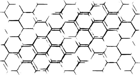 Rough, irregular texture composed of monochrome geometric elements. Overlay distressed grunge background. Abstract vector illustration. Isolated on white background. EPS10