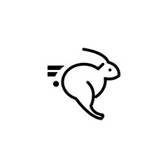 Unique rabbit color illustration of a simple logo design vector