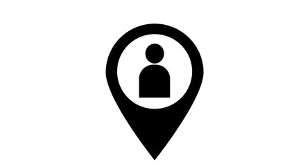 Location pin pointer  set with customer  icon