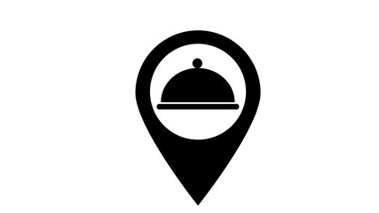 Obraz premium Location pin pointer set with restaurant