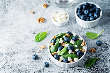 Spinach blueberry walnut Feta salad