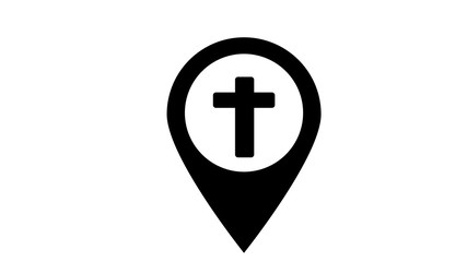 Obraz premium Location pin pointer set with church icon 