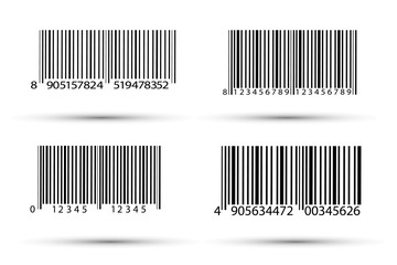 Realistic bar code icon. A modern simple flat barcode. Marketing, the concept of the Internet.