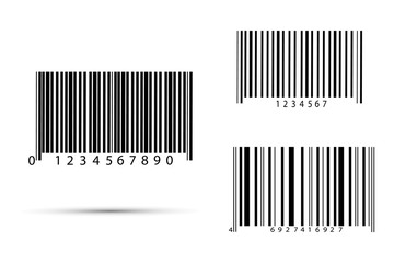 Realistic bar code icon. A modern simple flat barcode. Marketing, the concept of the Internet.