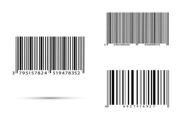 Realistic bar code icon. A modern simple flat barcode. Marketing, the concept of the Internet.