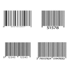 Realistic bar code icon. A modern simple flat barcode. Marketing, the concept of the Internet.