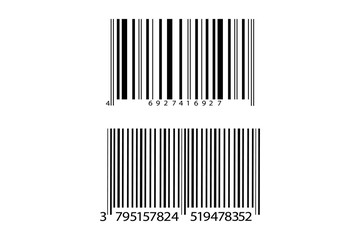 Realistic bar code icon. A modern simple flat barcode. Marketing, the concept of the Internet.