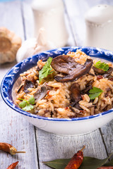 Risotto with mushrooms ande vegetables