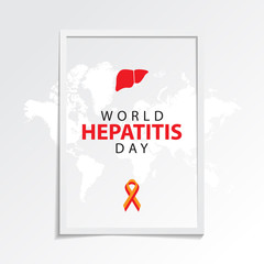 world hepatitis day greeting banner with ribbon
