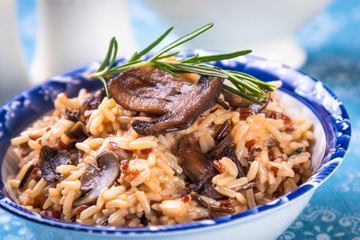 Risotto with mushrooms ande vegetables