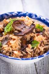 Risotto with mushrooms ande vegetables