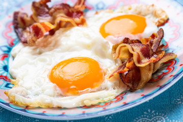Fried eggs and bacon