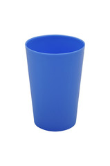 Blue plastic cups, household appliances