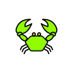 Crab icon colour vector

