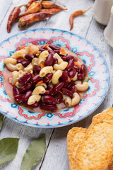 Italian pasta fagioli with kidney beans