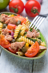 Pasta salad with tuna and fresh vegetables