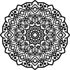 Mandala art or circular pattern for page decoraion card, adult coloring book, logo, meditation poster, henna, mehndi, tattoo.
