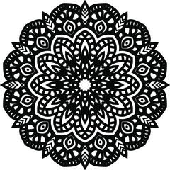 Mandala art or circular pattern for page decoraion card, adult coloring book, logo, meditation poster, henna, mehndi, tattoo.
