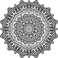 Mandala art or circular pattern for page decoraion card, adult coloring book, logo, meditation poster, henna, mehndi, tattoo.
