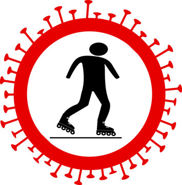 Roller skate sign, symbol, Vector, Coronavirus
