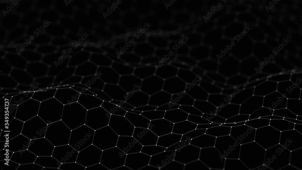 Poster futuristic hexagon background. abstract technology background. technology concept. big data. 3d