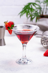 Strawberry martini. Sweet summer cocktail
