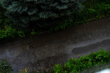 Rain with lots of puddles