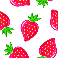 Strawberry.  Pattern element. Vector illustration.