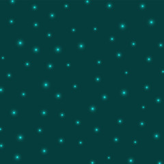 Starry background. Stars sparsely scattered on cyan background. Artistic glowing space cover. Attractive vector illustration.