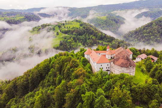 Turjak casle from the air