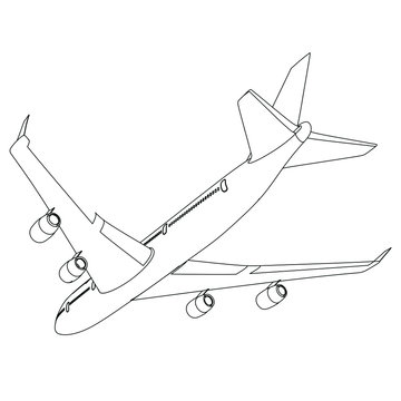 recommend clip art: Airplane lines illustration. Abstract vector aircraft on the white background