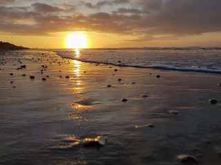 Sundown on Norderney at the north beach